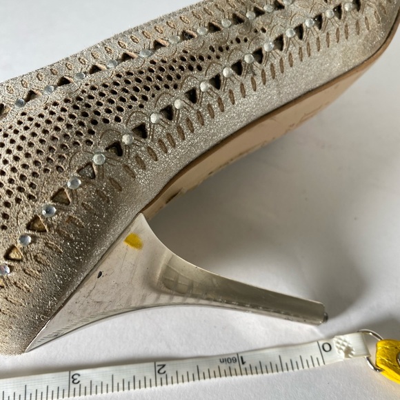 Women elegant hand made leather silver shoes SIZE 38 - Picture 9 of 13